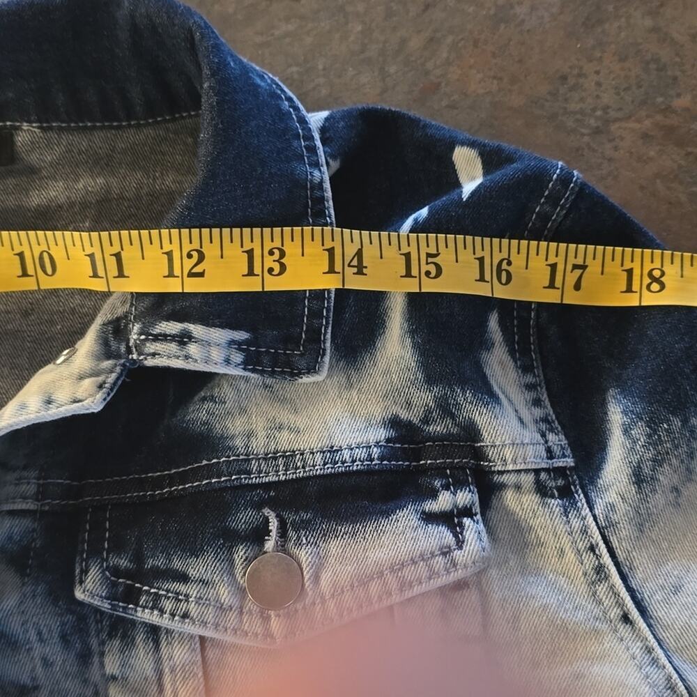 AFRM Blue and White Denim Jacket - Picture 5 of 7